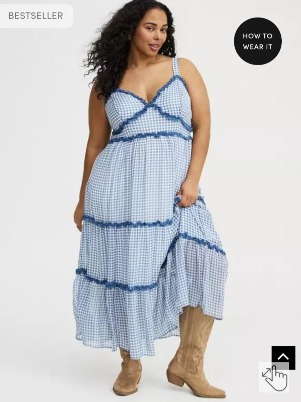 TORRID Blue Checkered Maxi Dress